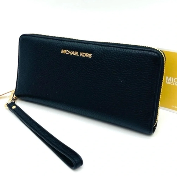 Michael Kors Large Continental Wallet Wristlet Black - Picture 2 of 7